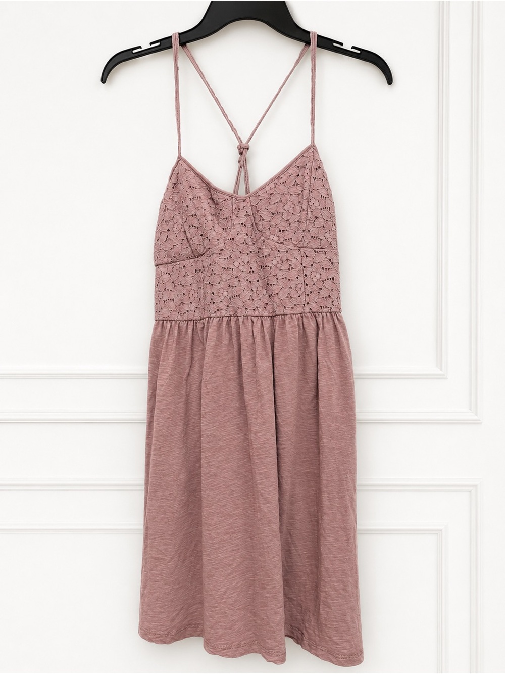 American Eagle Outfitters Purple Lace Bodice Spaghetti Strap Dress